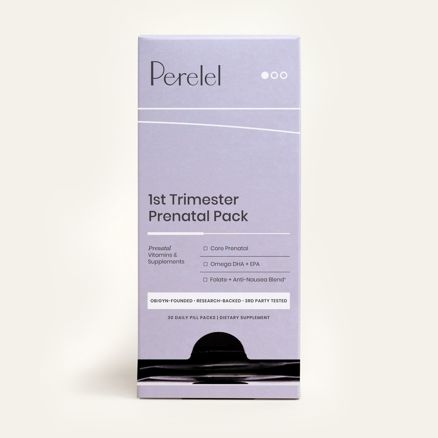 Perelel 1st Trimester Prenatal Pack box on a white background