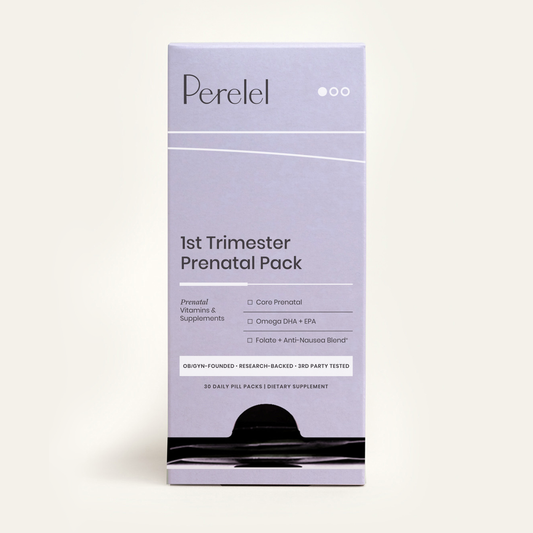 Perelel 1st Trimester Prenatal Pack box on a white background