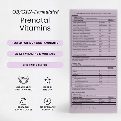 1st Trimester Prenatal Pack Supplemental Facts