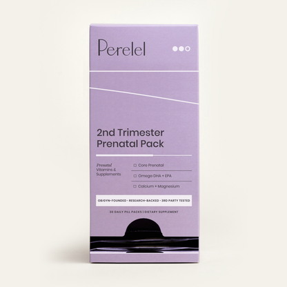 Perelel 2nd Trimester Prenatal Pack box on a white background