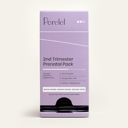 Perelel 2nd Trimester Prenatal Pack box on a white background